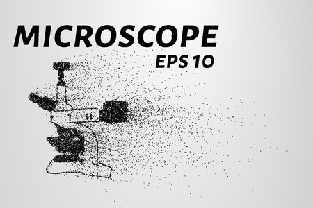 The microscope of the particles. The microscope consists of circles and points. Vector illustration.のイラスト素材