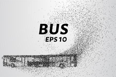 The bus from the particles. The bus consists of circles and points. Vector illustration.のイラスト素材