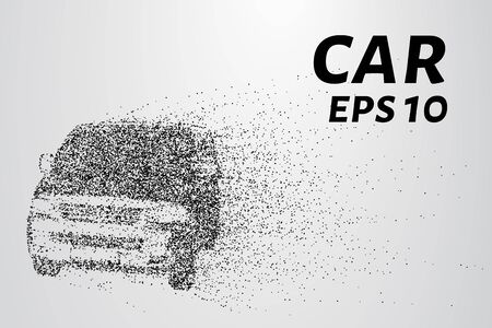 Car from the particles. The car consists of circles and points. Vector illustration.のイラスト素材