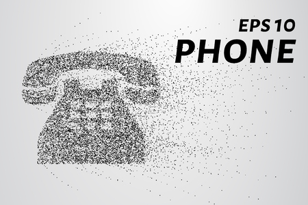 Phone from the particles. The phone consists of circles and points. Vector illustration.のイラスト素材