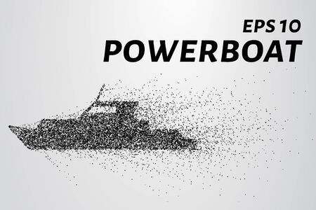 The boat of the particles. The boat consists of circles and points. Vector illustration.のイラスト素材