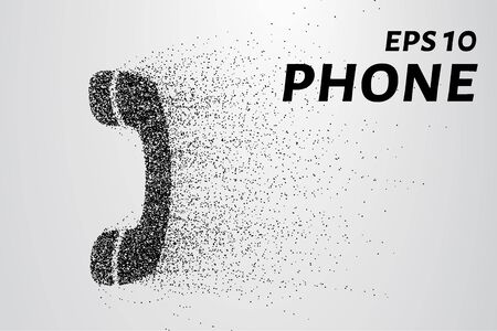 Phone from the particles. The phone consists of circles and points. Vector illustration.のイラスト素材