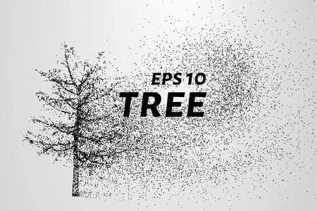 The tree of particles. The tree consists of small circles and dotsのイラスト素材