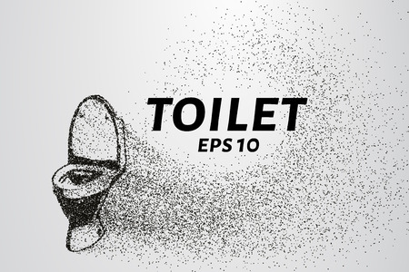 The toilet of the particles. The toilet consists of dots and circles. Vector illustration.のイラスト素材
