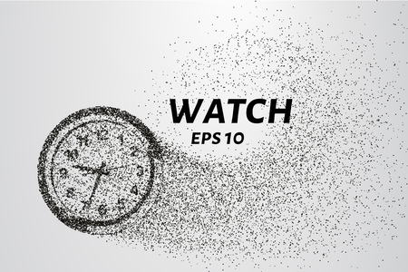 Watch from particles. Watch consists of circles and points. Vector illustration.のイラスト素材