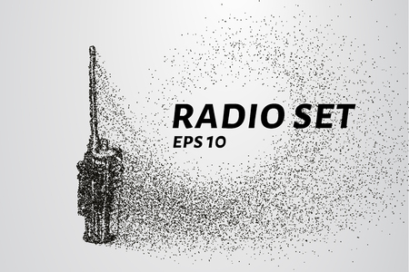 Radio set of the particles. Radio set consists of circles and points. Vector illustrationのイラスト素材