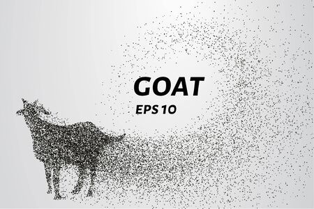 Goat of the particles. The goat consists of circles and points.のイラスト素材