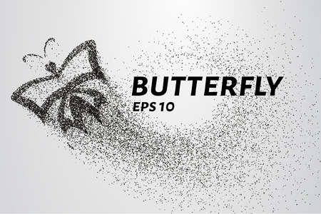 Butterfly of the particles. The butterfly consists of circles and points. Vector illustration.のイラスト素材