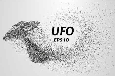 UFO from the particles. UFO is made up of circles and dots.のイラスト素材