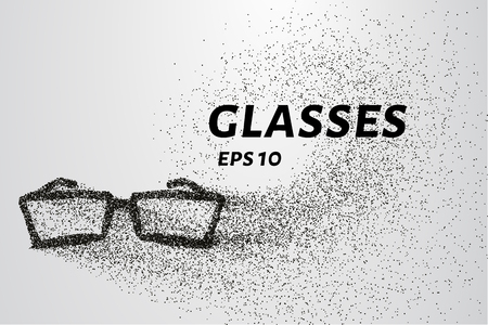Glasses of the particles. Glasses consists of circles and points. Vector illustration.のイラスト素材