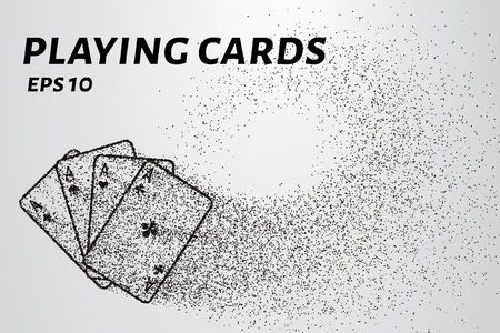 Playing cards of the particles. Playing cards consists of small circles and dots. Vector illustrationのイラスト素材
