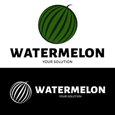 Watermelon logo. Brand logo in the shape of a watermelon.のイラスト素材