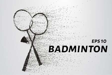 Badminton of particles. Badminton consists of small circles and dots. Vector illustrationのイラスト素材