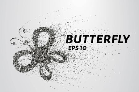 Butterfly of the particles. The butterfly consists of circles and points. Vector illustrationのイラスト素材