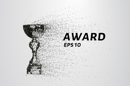 The award of the particles. The award consists of circles and points. Vector illustrationのイラスト素材