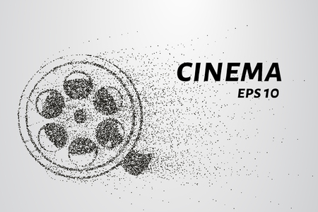 Cinema of the particles. Cinema consists of circles and points. Vector illustrationのイラスト素材