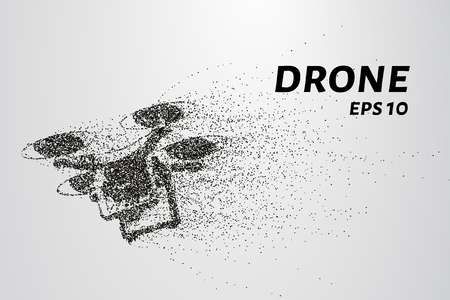 The drone of the particles. The quadcopter consists of circles and points. Vector illustrationのイラスト素材