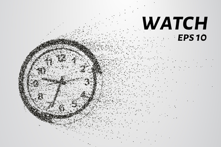 Watch from particles. Watch consists of circles and points. Vector illustrationのイラスト素材