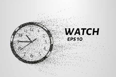 Watch from particles. Watch consists of circles and points. Vector illustrationのイラスト素材