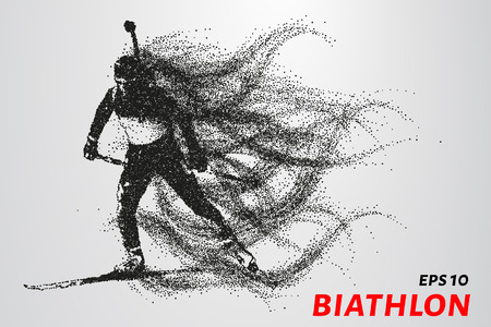 The biathlon is made up of particles. The biathlon consists of circles and points. Vector illustration.のイラスト素材