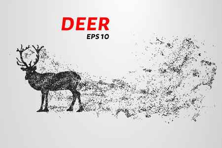 Deer of the particles. The deer consists of small circles and dotsのイラスト素材
