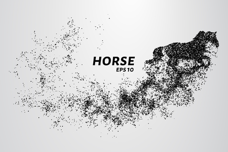 Horse of the particles. The horse is made up of little circlesのイラスト素材