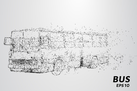 The bus from the particles. The bus consists of circles and points. Vector illustrationのイラスト素材