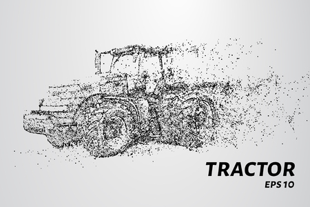 Tractor of the particles. The tractor consists of small dots and circlesのイラスト素材