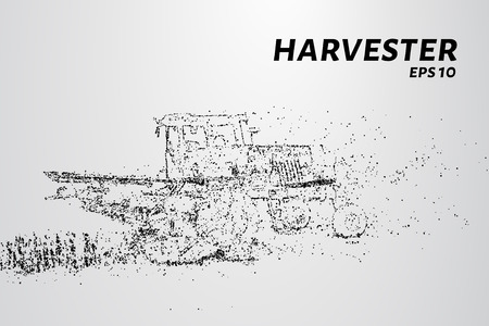 Harvester of particles. The harvester consists of small circles. Combine into smaller molecules. Vector illustration.のイラスト素材