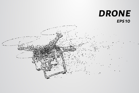 The drone of the particles. The drone consists of circles and points. Vector illustration.のイラスト素材
