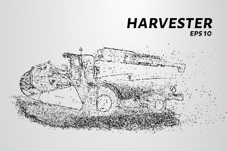 Harvester of particles. The harvester consists of small circles. Combine into smaller molecules. Vector illustration.のイラスト素材