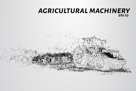 Tractor of the particles. The tractor consists of dots and circles. vector illustration.のイラスト素材