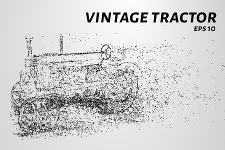 Tractor of the particles. The tractor consists of dots and circles. vector illustrationのイラスト素材