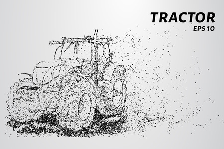 Tractor particles. The tractor consists of small circles and dots. Vector illustration.のイラスト素材