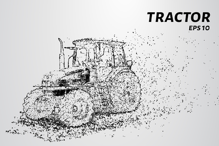 Tractor particles. The tractor consists of small circles and dots. Vector illustration.のイラスト素材