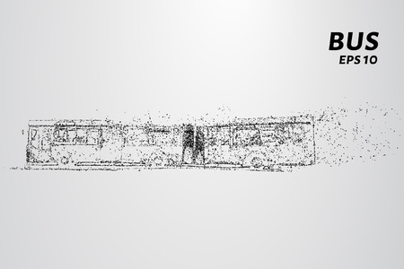 The bus from the particles. The bus consists of circles and points. Vector illustrationのイラスト素材