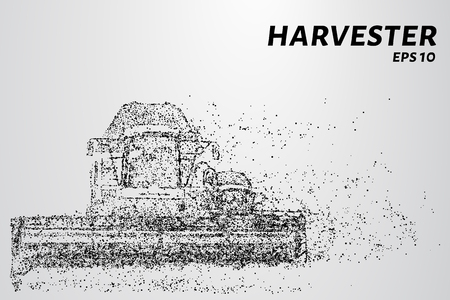 Harvester of particles. The harvester consists of small circles. Combine into smaller molecules. Vector illustrationのイラスト素材