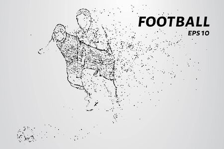 Football of the particles. Silhouette of a football player consists of points and circles. Vector illustration.のイラスト素材