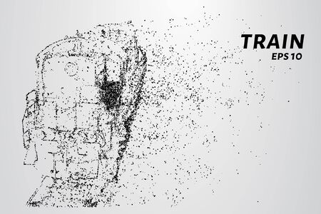 The train consists of dots and circles. Train the wind blows away particles. Vector illustrationのイラスト素材