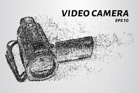 Video camera of particles. The video camera consists of dots and circles. Vector illustration.のイラスト素材