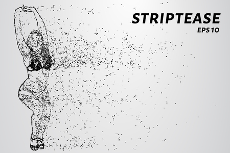 The stripper of the particles. Erotic dances are comprised of points and circles. Vector illustrationのイラスト素材