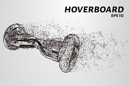 The hover board from the particles. The hover board consists of circles and points vector illustration.のイラスト素材