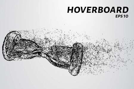 The hoverboard from the particles. The hoverboard consists of circles and points. Vector illustrationのイラスト素材