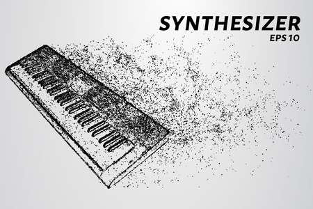 The synthesizer of the particles. The synthesizer consists of circles and points. Vector illustrationのイラスト素材