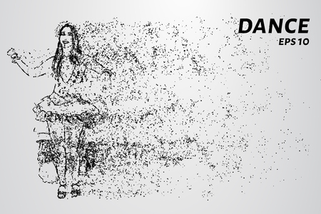 Dance of the particles. The acrobatic movements of the little circles.のイラスト素材