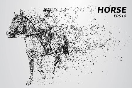 Horse of the particles. The horse is made up of little circles.のイラスト素材