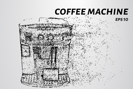 Coffee machine with wind breaks the particles.のイラスト素材