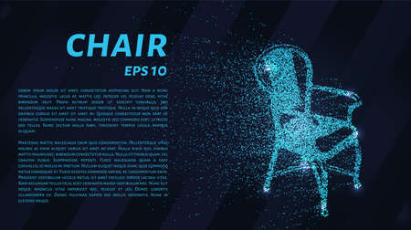 The chair of the particles. The chair consists of circles and points. Vector illustration.のイラスト素材
