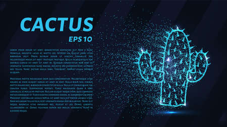 Cactus of the particles. Cactus consists of small circles and dots.のイラスト素材