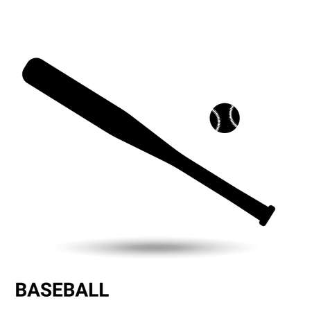 Baseball. Baseball bat and ball isolated on light background. Vector illustrationのイラスト素材